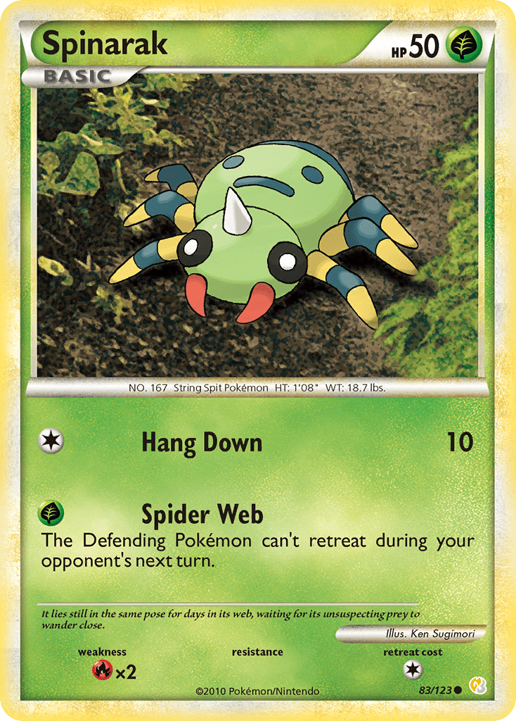 Spinarak (83/123) [HeartGold & SoulSilver: Base Set] Pokemon Single Pokémon  | Multizone: Comics And Games