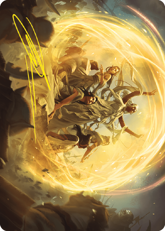 Heroic Intervention Art Card (Gold-Stamped Signature) [The Lord of the Rings: Tales of Middle-earth Art Series] MTG Single Magic: The Gathering  | Multizone: Comics And Games