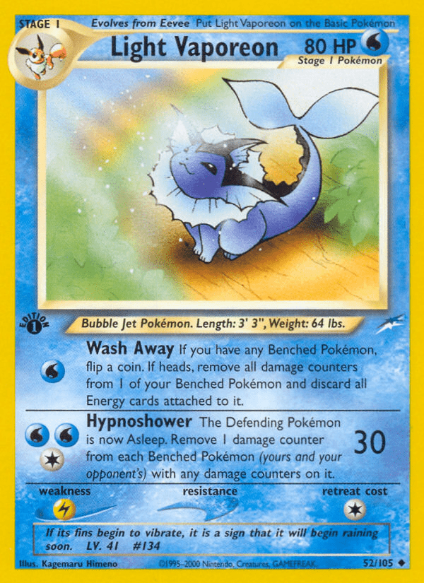 Light Vaporeon (52/105) [Neo Destiny 1st Edition] Pokemon Single Pokémon  | Multizone: Comics And Games