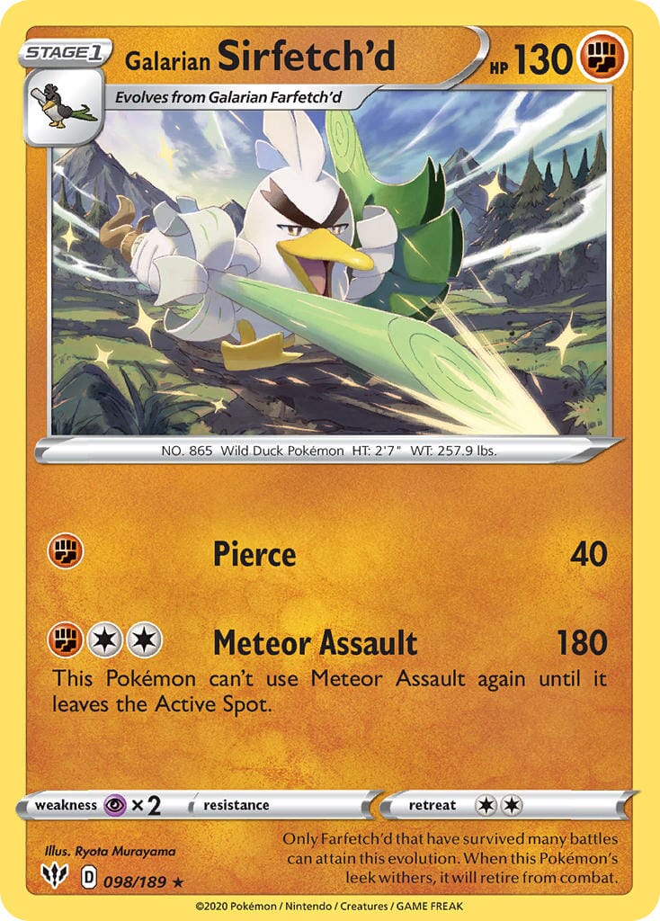 Galarian Sirfetch'd (098/189) (Cracked Ice holo) (Theme Deck Exclusive) [Sword & Shield: Darkness Ablaze] Pokemon Single Pokémon  | Multizone: Comics And Games