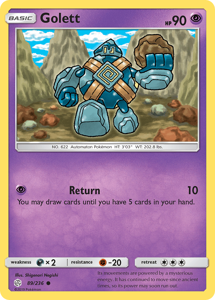 Golett (89/236) [Sun & Moon: Cosmic Eclipse] Pokemon Single Pokémon  | Multizone: Comics And Games