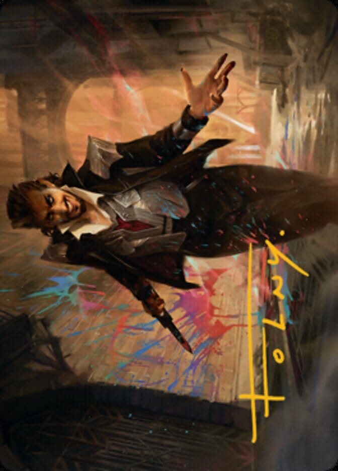 Anhelo, the Painter Art Card (Gold-Stamped Signature) [Streets of New Capenna Art Series] MTG Single Magic: The Gathering  | Multizone: Comics And Games