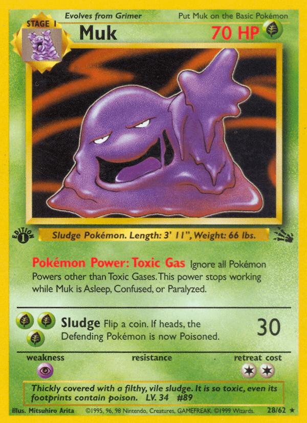 Muk (28/62) [Fossil 1st Edition] Pokemon Single Pokémon  | Multizone: Comics And Games