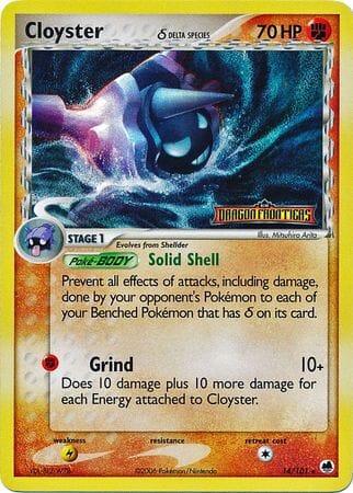 Cloyster (14/101) (Delta Species) (Stamped) [EX: Dragon Frontiers] Pokemon Single Pokémon  | Multizone: Comics And Games