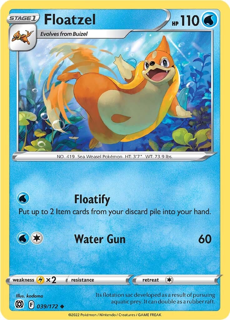 Floatzel (039/172) [Sword & Shield: Brilliant Stars] Pokemon Single Pokémon  | Multizone: Comics And Games