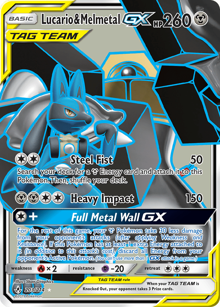 Lucario & Melmetal GX (203/214) [Sun & Moon: Unbroken Bonds] Pokemon Single Pokémon  | Multizone: Comics And Games