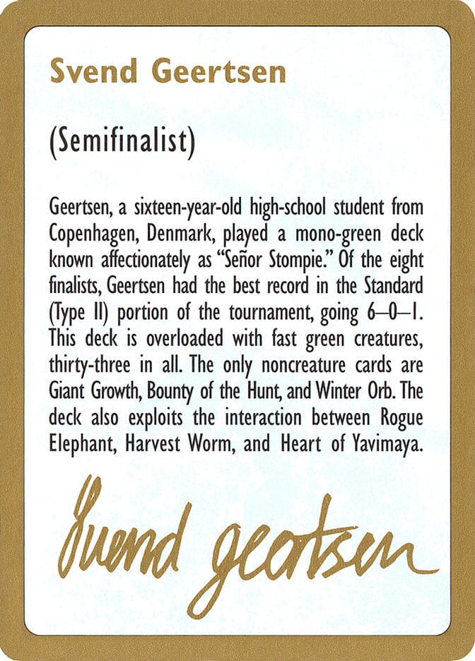 Svend Geertsen Bio [World Championship Decks 1997] MTG Single Magic: The Gathering  | Multizone: Comics And Games