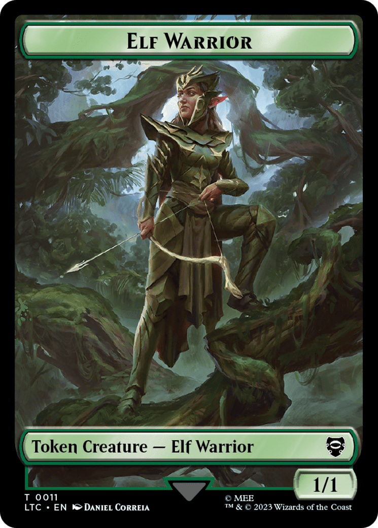 Elf Warrior // Treasure Double Sided Token [The Lord of the Rings: Tales of Middle-Earth Commander Tokens] MTG Single Magic: The Gathering  | Multizone: Comics And Games