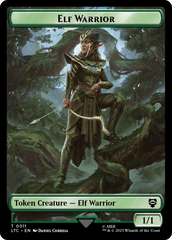 Elf Warrior // Treasure Double Sided Token [The Lord of the Rings: Tales of Middle-Earth Commander Tokens] MTG Single Magic: The Gathering  | Multizone: Comics And Games
