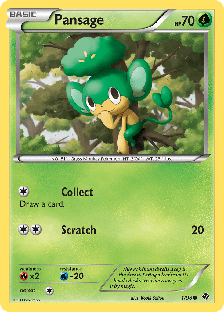 Pansage (1/98) [Black & White: Emerging Powers] Pokemon Single Pokémon  | Multizone: Comics And Games