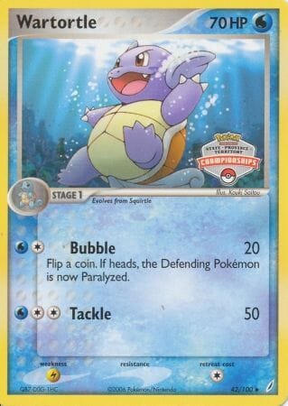 Wartortle (42/100) (States Championship Promo) [EX: Crystal Guardians] Pokemon Single Pokémon  | Multizone: Comics And Games