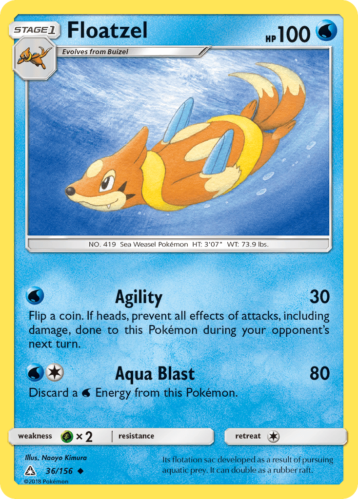 Floatzel (36/156) [Sun & Moon: Ultra Prism] Pokemon Single Pokémon  | Multizone: Comics And Games