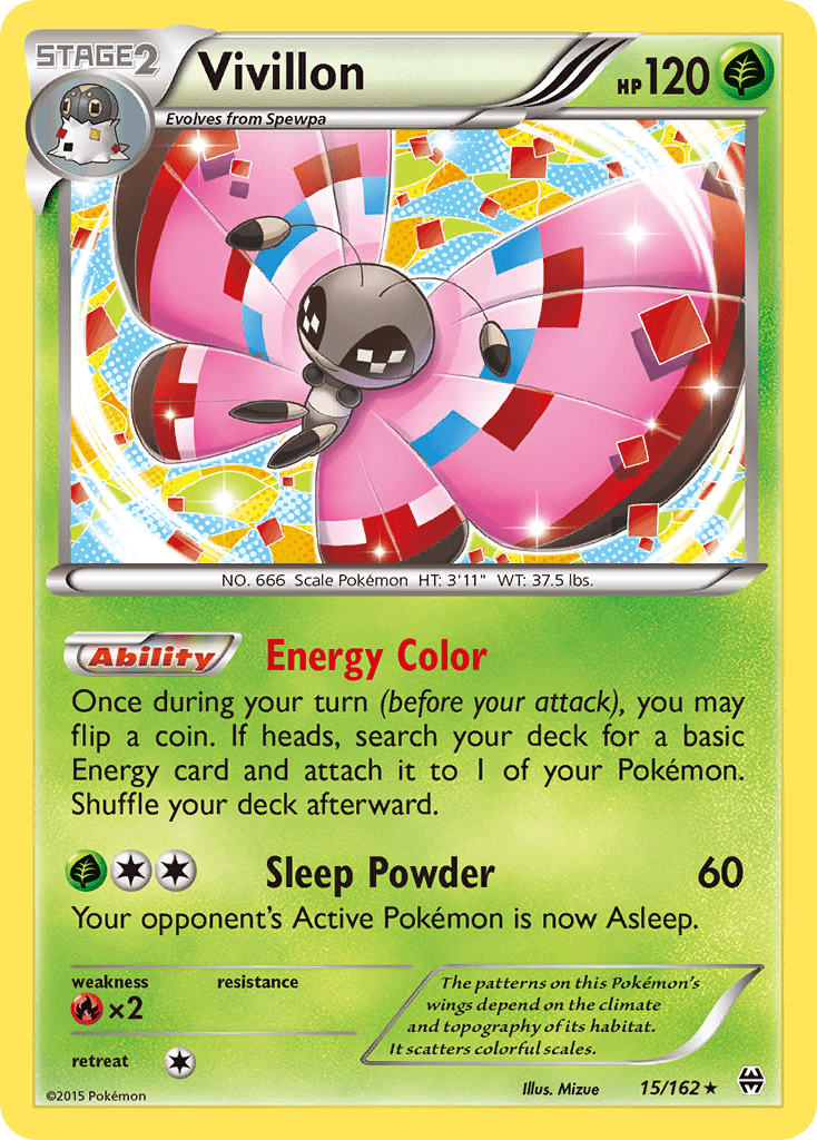 Vivillon (15/162) [XY: BREAKthrough] Pokemon Single Pokémon  | Multizone: Comics And Games