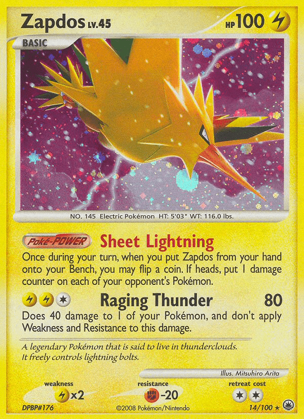 Zapdos (14/100) [Diamond & Pearl: Majestic Dawn] Pokemon Single Pokémon  | Multizone: Comics And Games