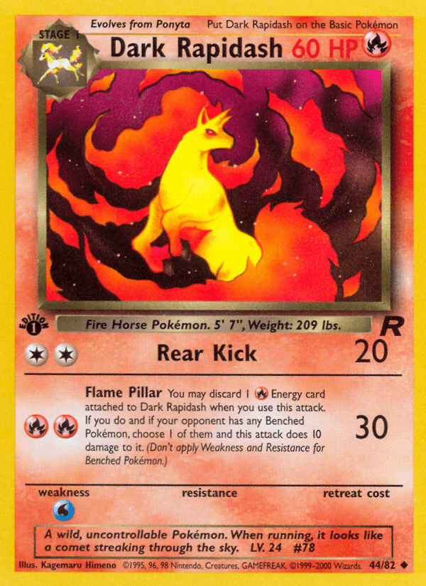 Dark Rapidash (44/82) [Team Rocket 1st Edition] Pokemon Single Pokémon  | Multizone: Comics And Games
