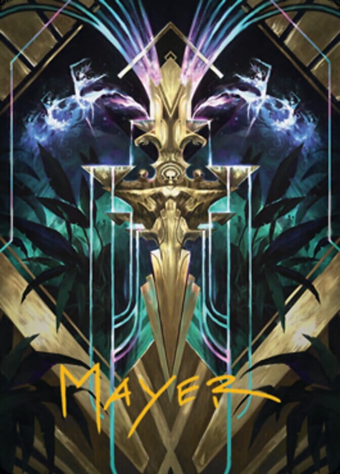 Halo Fountain Art Card (Gold-Stamped Signature) [Streets of New Capenna Art Series] MTG Single Magic: The Gathering  | Multizone: Comics And Games