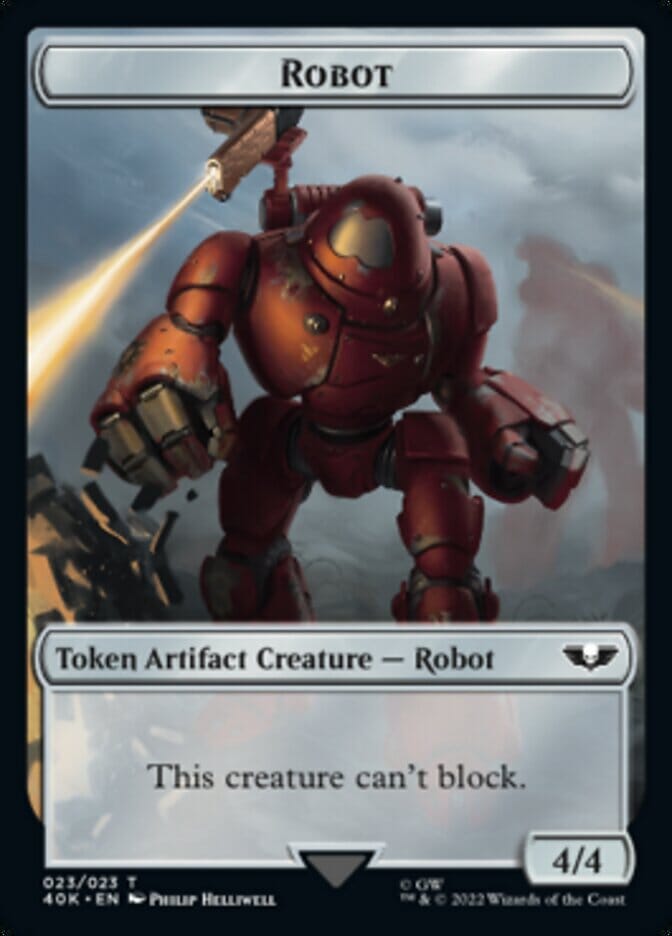 Astartes Warrior // Robot Double-sided Token (Surge Foil) [Universes Beyond: Warhammer 40,000 Tokens] MTG Single Magic: The Gathering  | Multizone: Comics And Games