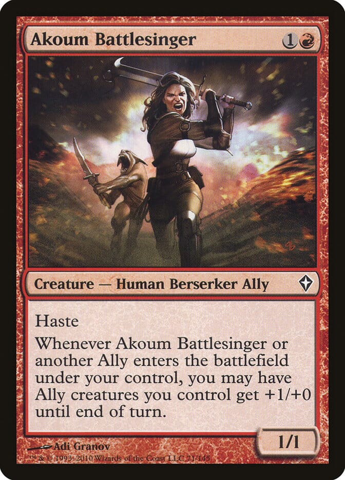 Akoum Battlesinger [Worldwake] MTG Single Magic: The Gathering  | Multizone: Comics And Games