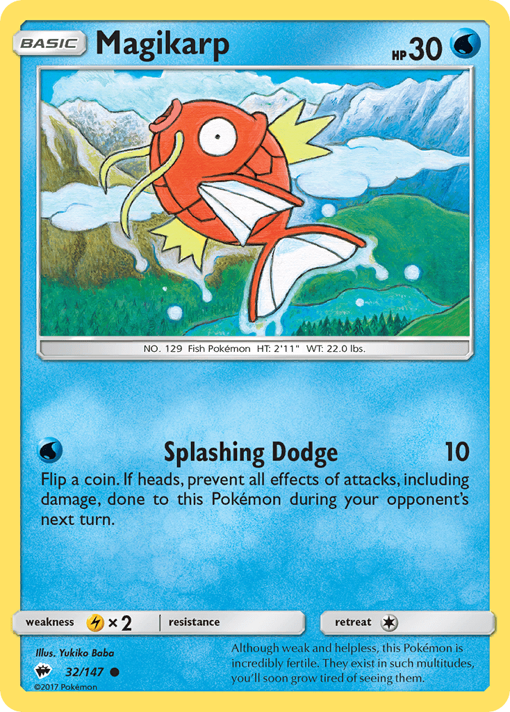 Magikarp (32/147) [Sun & Moon: Burning Shadows] Pokemon Single Pokémon  | Multizone: Comics And Games