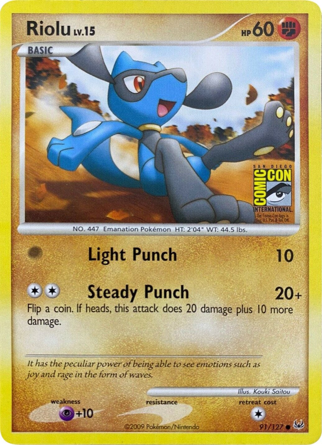 Riolu (91/127) (SDCC 2009) [Platinum: Base Set] Pokemon Single Pokémon  | Multizone: Comics And Games