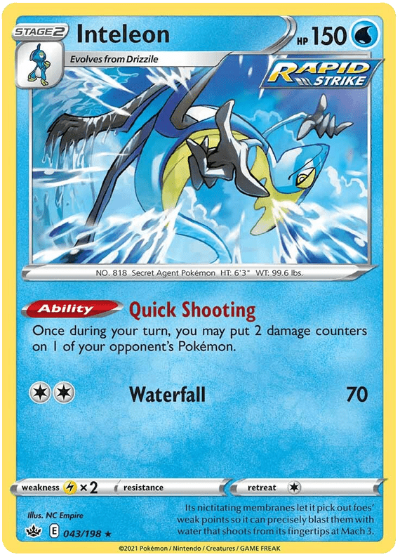 Inteleon (043/198) (Theme Deck Exclusive) [Sword & Shield: Chilling Reign] Pokemon Single Pokémon  | Multizone: Comics And Games