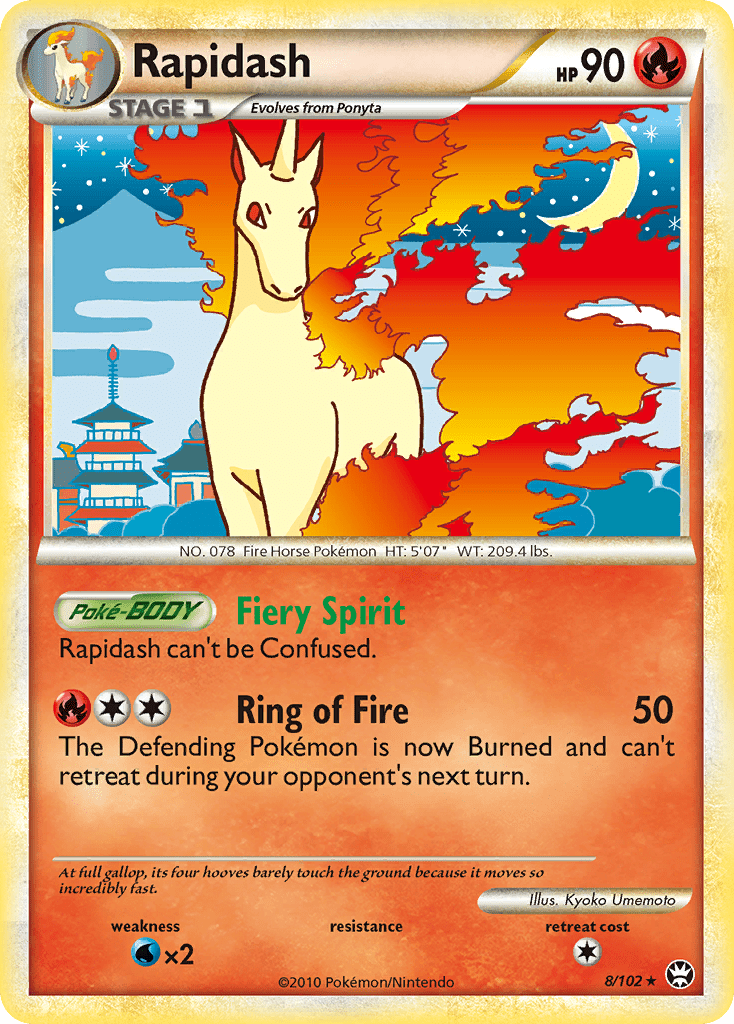 Rapidash (8/102) [HeartGold & SoulSilver: Triumphant] Pokemon Single Pokémon  | Multizone: Comics And Games