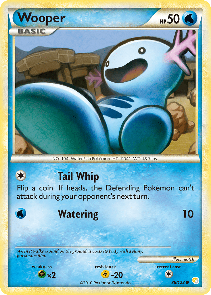 Wooper (88/123) [HeartGold & SoulSilver: Base Set] Pokemon Single Pokémon  | Multizone: Comics And Games
