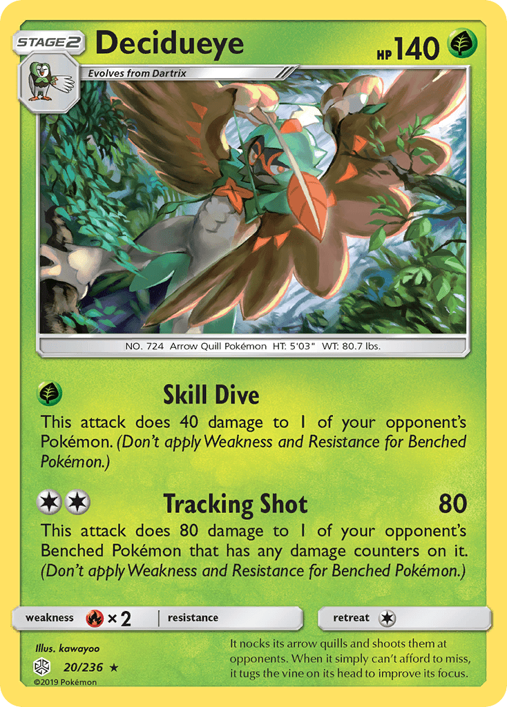Decidueye (20/236) [Sun & Moon: Cosmic Eclipse] Pokemon Single Pokémon  | Multizone: Comics And Games