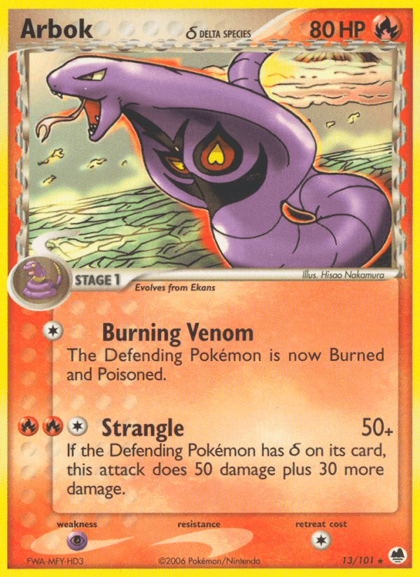 Arbok (13/101) (Delta Species) [EX: Dragon Frontiers] Pokemon Single Pokémon  | Multizone: Comics And Games