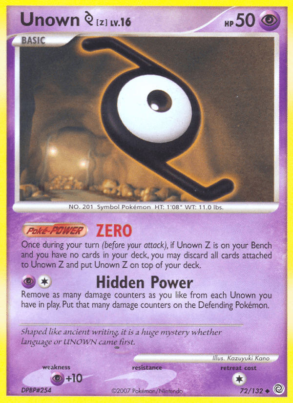 Unown Z (72/132) [Diamond & Pearl: Secret Wonders] Pokemon Single Pokémon  | Multizone: Comics And Games