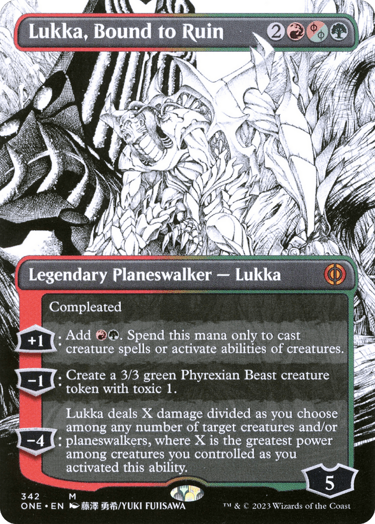 Lukka, Bound to Ruin (Borderless Manga) [Phyrexia: All Will Be One] MTG Single Magic: The Gathering  | Multizone: Comics And Games