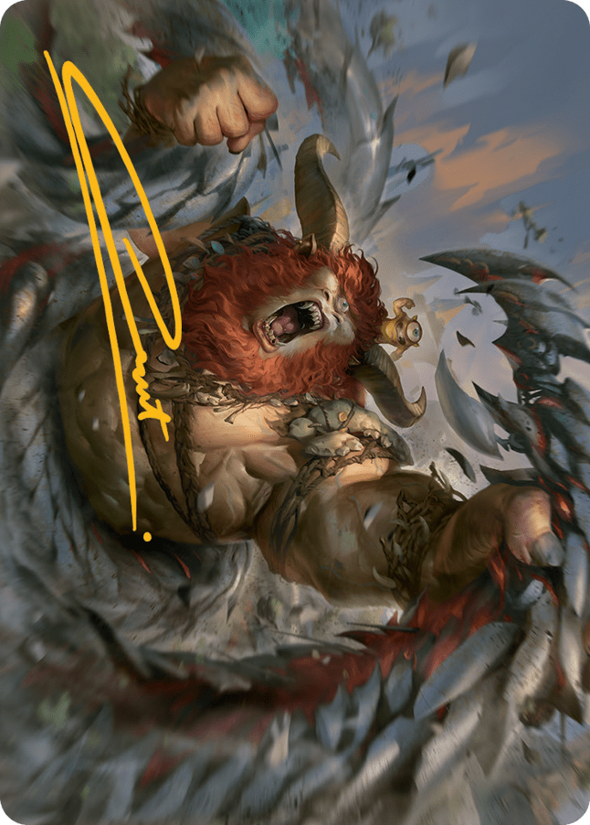 Borborygmos and Fblthp Art Card (42) (Gold-Stamped Signature) [March of the Machine Art Series] MTG Single Magic: The Gathering  | Multizone: Comics And Games