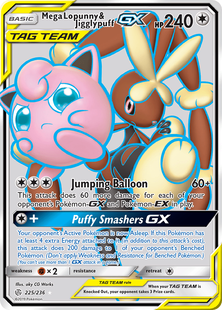 Mega Lopunny & Jigglypuff GX (225/236) [Sun & Moon: Cosmic Eclipse] Pokemon Single Pokémon  | Multizone: Comics And Games