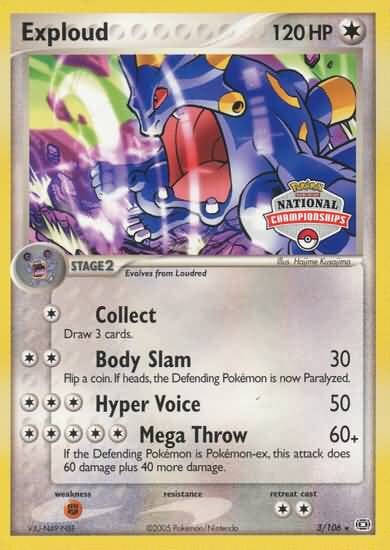 Exploud (3/106) (National Championship Promo) [EX: Emerald] Pokemon Single Pokémon  | Multizone: Comics And Games