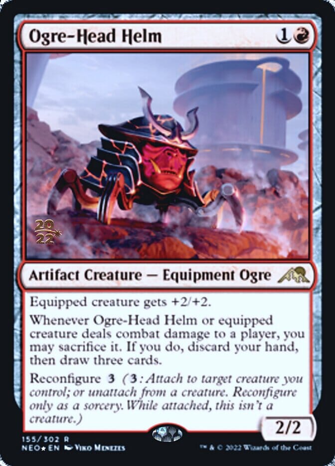 Ogre-Head Helm [Kamigawa: Neon Dynasty Prerelease Promos] MTG Single Magic: The Gathering  | Multizone: Comics And Games
