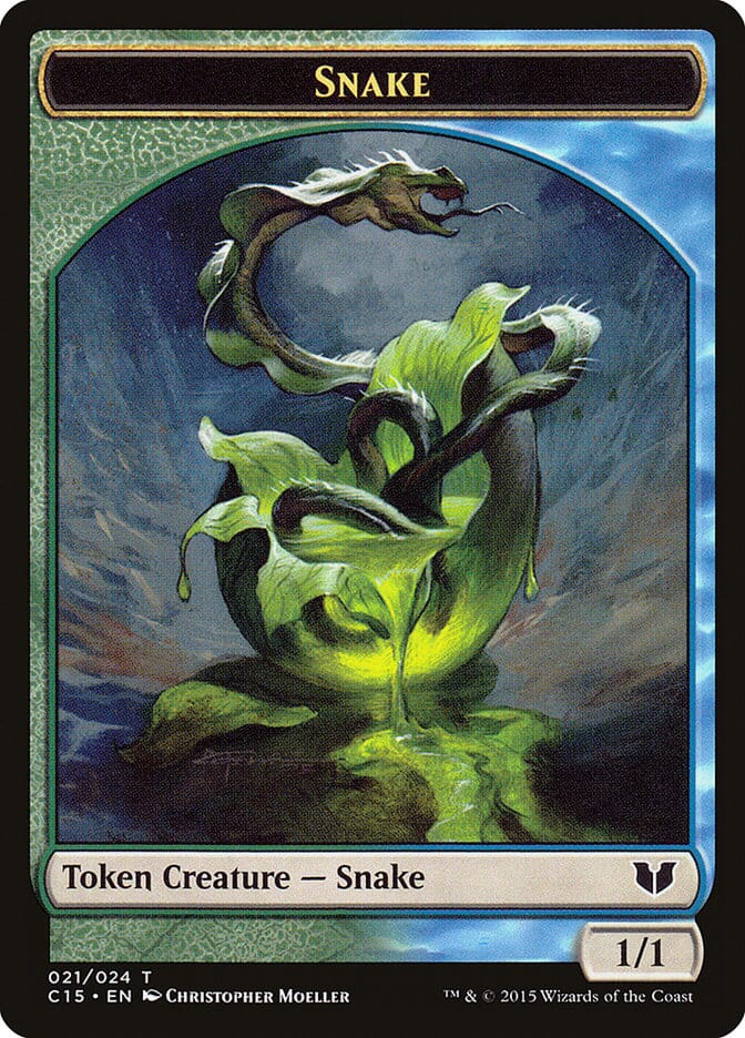 Snake (021) // Saproling Double-Sided Token [Commander 2015 Tokens] MTG Single Magic: The Gathering  | Multizone: Comics And Games