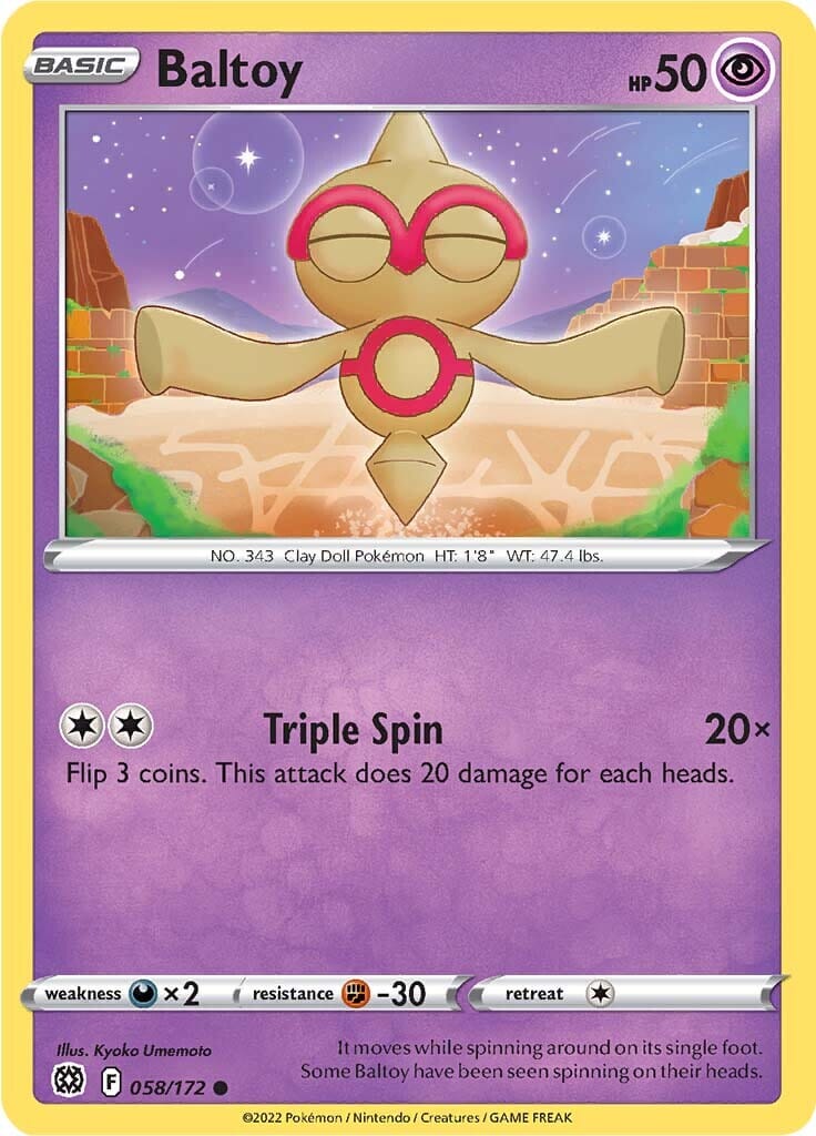 Baltoy (058/172) [Sword & Shield: Brilliant Stars] Pokemon Single Pokémon  | Multizone: Comics And Games