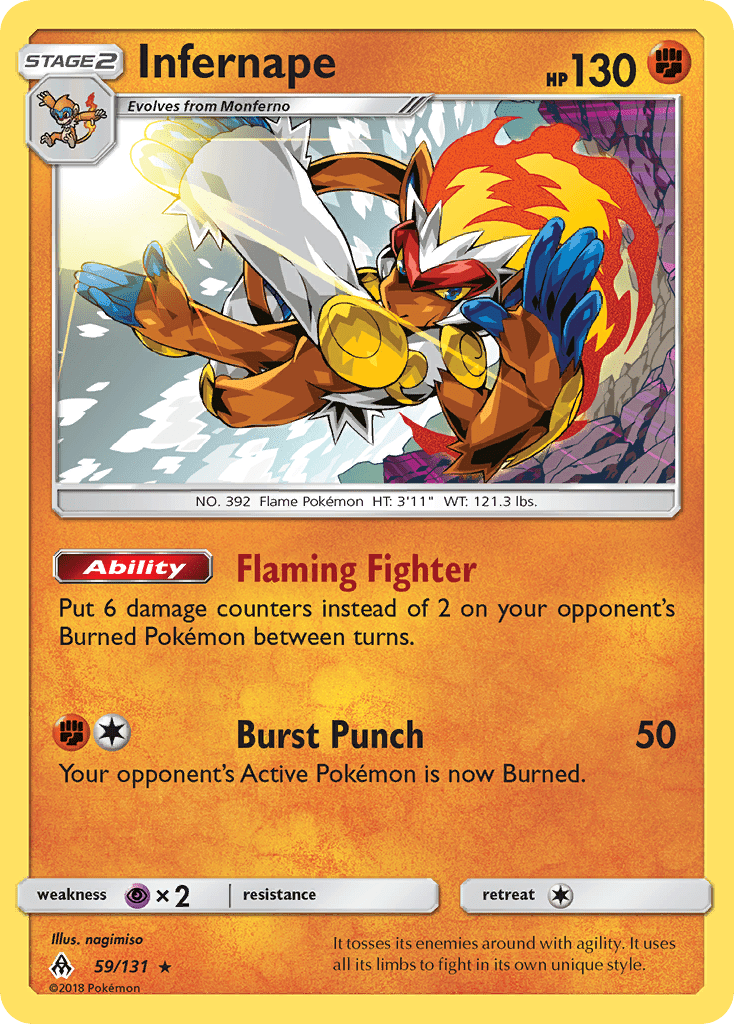 Infernape (59/131) [Sun & Moon: Forbidden Light] Pokemon Single Pokémon  | Multizone: Comics And Games