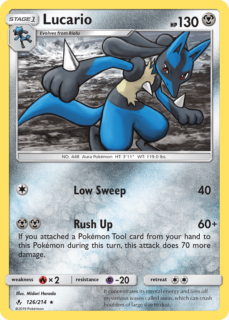 Lucario (126/214) [Sun & Moon: Unbroken Bonds] Pokemon Single Pokémon  | Multizone: Comics And Games