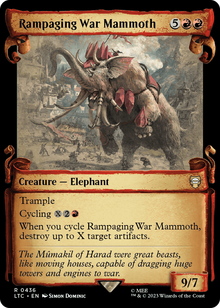 Rampaging War Mammoth [The Lord of the Rings: Tales of Middle-Earth Commander Showcase Scrolls] MTG Single Magic: The Gathering  | Multizone: Comics And Games
