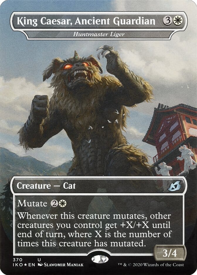 Huntmaster Liger - King Caesar, Ancient Guardian (Godzilla Series) [Ikoria: Lair of Behemoths] MTG Single Magic: The Gathering  | Multizone: Comics And Games