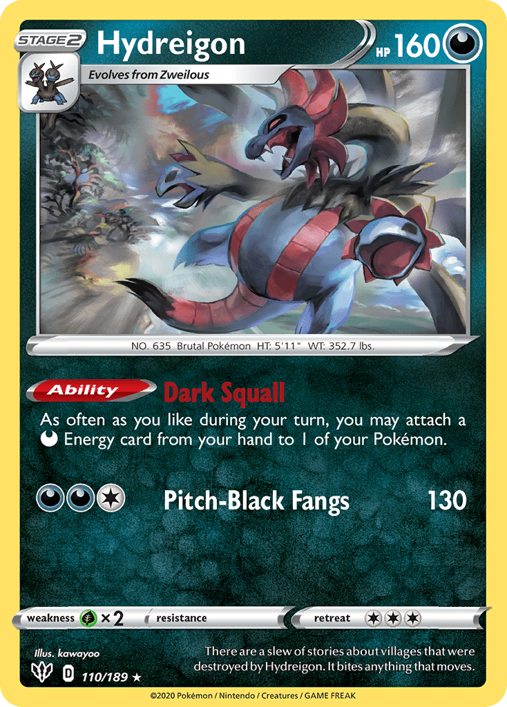 Hydreigon (110/189) [Sword & Shield: Darkness Ablaze] Pokemon Single Pokémon  | Multizone: Comics And Games