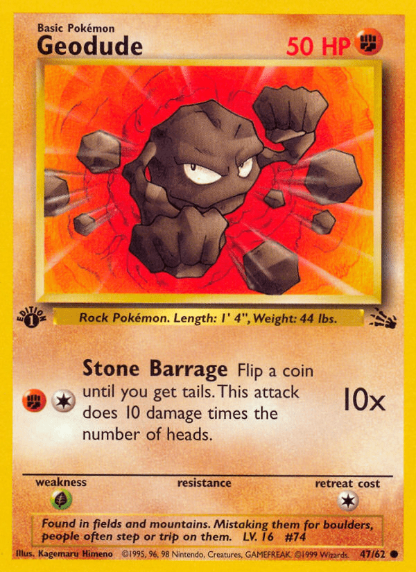 Geodude (47/62) [Fossil 1st Edition] Pokemon Single Pokémon  | Multizone: Comics And Games