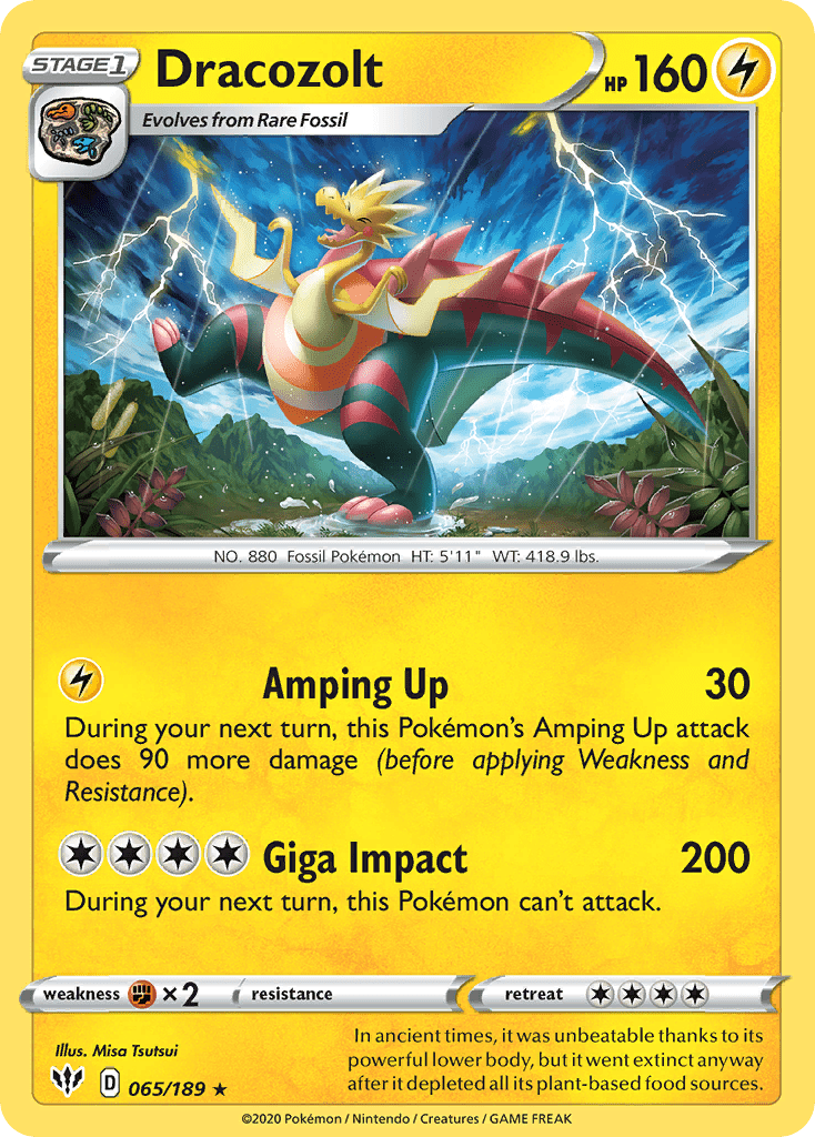 Dracozolt (065/189) [Sword & Shield: Darkness Ablaze] Pokemon Single Pokémon  | Multizone: Comics And Games
