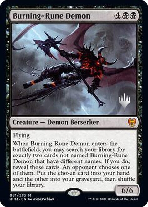 Burning-Rune Demon [Kaldheim Promo Pack] MTG Single Magic: The Gathering  | Multizone: Comics And Games
