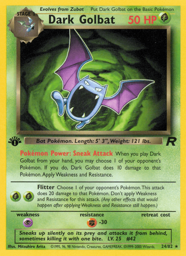 Dark Golbat (24/82) [Team Rocket 1st Edition] Pokemon Single Pokémon  | Multizone: Comics And Games