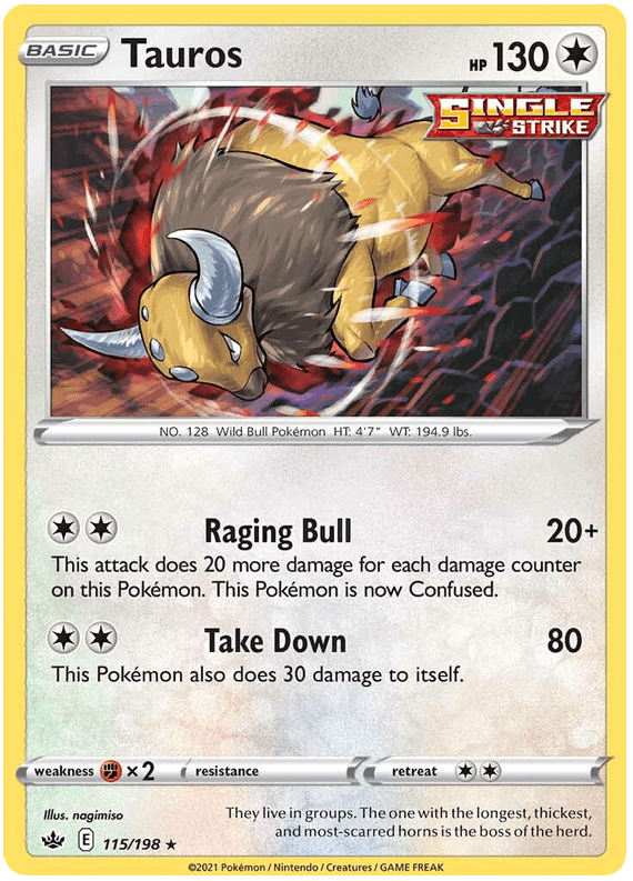 Tauros (115/198) [Sword & Shield: Chilling Reign] Pokemon Single Pokémon  | Multizone: Comics And Games