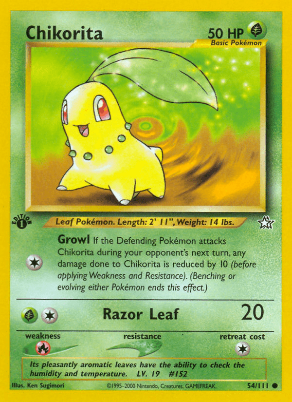 Chikorita (54/111) [Neo Genesis 1st Edition] Pokemon Single Pokémon  | Multizone: Comics And Games