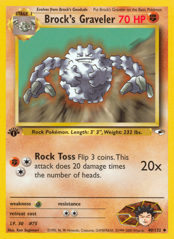 Brock's Graveler (40/132) [Gym Heroes 1st Edition] Pokemon Single Pokémon  | Multizone: Comics And Games