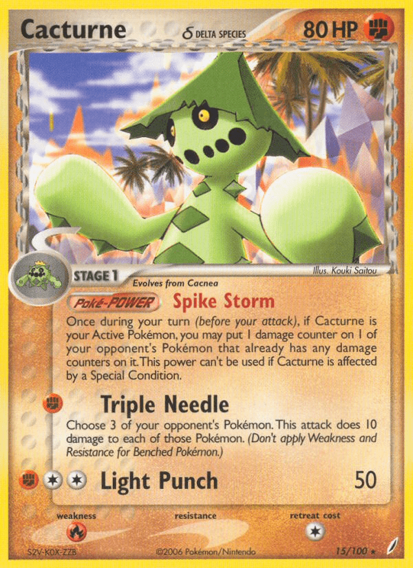 Cacturne (15/100) (Delta Species) [EX: Crystal Guardians] Pokemon Single Pokémon  | Multizone: Comics And Games
